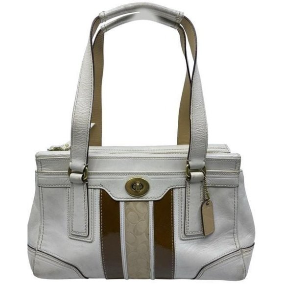 coach leather white shoulder bag - Picture 1 of 12